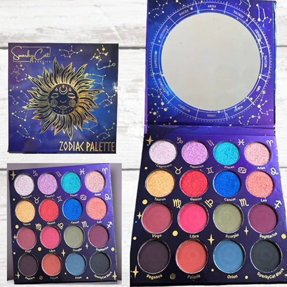 Magical 16 color eyeshadow palette with every zodiac sign inside.